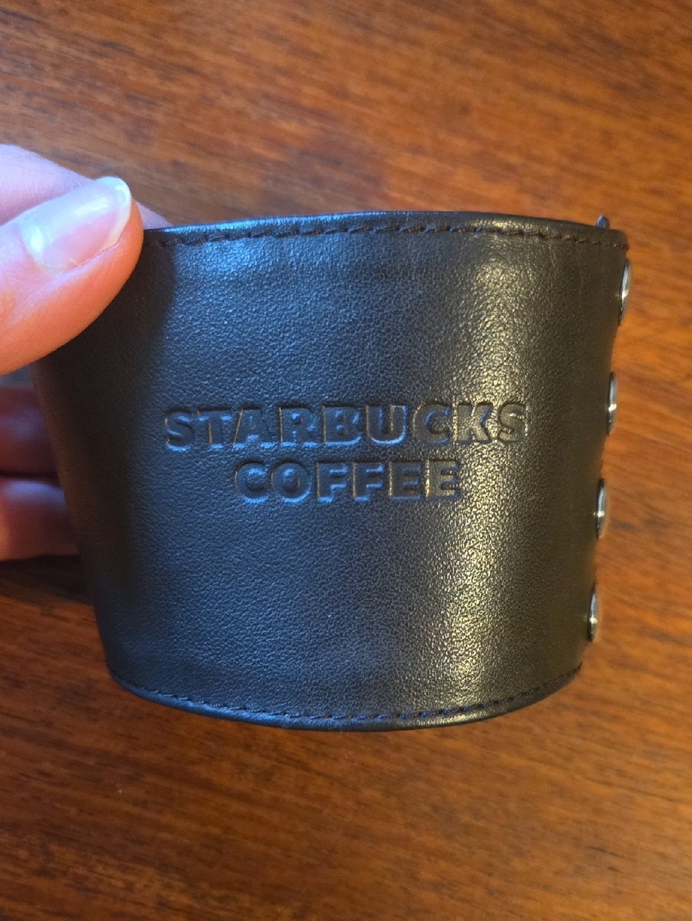 Starbucks  Leather Sleeve In Chocolate Brown
